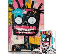 Basquiat-style Skull Jigsaw Puzzles for Adults Teenagers Jigsaws Puzzle,Help The Brain Exercise Addictive Toys to Cultivate Patience A Work of Art (50x75cm)