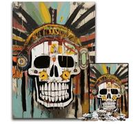 Basquiat Style SkullJigsaws 1000 Pieces for Adults Paper Jigsaw Puzzles Perfect for Family Fun Party Games Birthday Party Favors 1000 PCS(38x26cm)