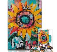 Basquiat-style Sunflowers 1000 Pieces Jigsaw Puzzle for Adults& Teens,Toys Educational Games Stress Relieving Great Gifts And Toys (38x26cm)