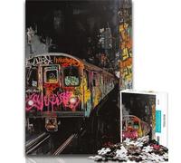 Basquiat-style Train 1000 Piece Jigsaw Puzzles for Teenagers,Family Game Stress Reliever Difficult Challenge Great Gifts And Toys (38x26cm)