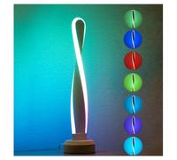 BASRAE Modern LED Table Lamp,RGB Nightstand Light,Single Bedside Table Lights,Colour Changing Desk Lamps for Bedroom Living Room Home Deco,Creative White Metall Wood Dimmable Lights with USB Cable