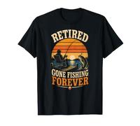 Bass Angler Retired Gone Fishing Forever Sunset Gift T-Shirt