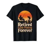Bass Angler Retired Gone Fishing Forever Sunset Gift T-Shirt