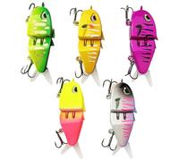 Bass Attization - Bass Acts | 5x Articulated Bath Bait with Hooks | Bass Tackle | Slowing Shinking Glide Bait | Best Baits For Gods