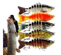 Bass Bait, Realistic Robot Bait with 3D Trout Floating - Realistic Swimming Bait with 3D Swimming Action for Trout Catfish Bass Sweet and Saltwater Fishing