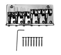 Bass Bridge Electric Bass Bridge 6 String Bass Bridge Replacement Vintage Bass Bridge Thick Back Design Zinc Alloy Material for Daily Practice Stage Performance Music Recording (Negro)