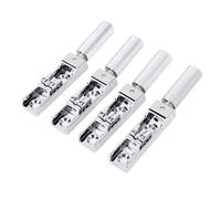 Bass Bridge Replacement, 4 String Headless Bass Bridge with Brass Saddles Tailpiece High Mass Bridge CNC Machined Base Adjustable String Spacing Kit Black (Silver)