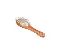 Bass Brushes Small Oval Wire Pet Brush with Bamboo Wood Handle