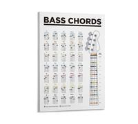 Bass Chords Chart Learn Poster Guitar Music Theory Educational Chart Poster 08x12inch(20x30cm)