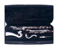 Bass Clarinet Cocobolo Wood Tube Body Silver Plated Keys Low-C Bb Tone Clarinet With Carrying Case Clarinet Kit