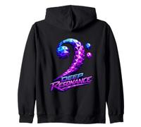 Bass Clef Deep Resonance Music Geometric Synthwave Zip Hoodie