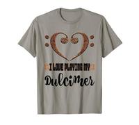 Bass Clef Musical Heart I Love Playing My Dulcimer Musician T-Shirt