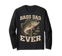Bass Dad Ever Fishing Humor Fish Fathers Day Fisherman Gifts Long Sleeve T-Shirt