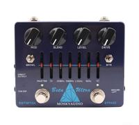 Bass Distortion Preamp Pedal, 6-Band Active EQ, Headphone Out, Cab Sim DI, Metal Guitar Effects, For Studio Live Practice(Blue)