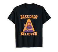Bass Drop Believer DJ Festival Squad Retro 70s Music Design T-Shirt