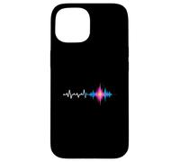 Bass Drop Heartbeat Waveform Glitch Sound Case for iPhone 15