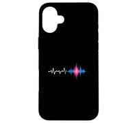 Bass Drop Heartbeat Waveform Glitch Sound Case for iPhone 16 Plus