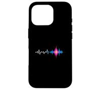 Bass Drop Heartbeat Waveform Glitch Sound Case for iPhone 16 Pro