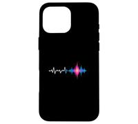 Bass Drop Heartbeat Waveform Glitch Sound Case for iPhone 16 Pro Max
