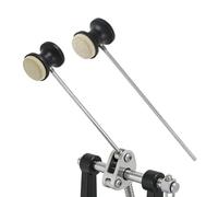 Bass Drum Beaters - 2 Pieces Double-Sided with Felt Head and Non-Slip Handle, Pedal Drum Mallet, for Practice Room, Recording Studio, Performance on and Stage