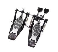 Bass Drum Pedal, Double Chain Drum Step on Hammer Zinc Aluminum Professional Adjustable Bass Drum Pedal with Double Drum Foot Kick for Kick Drum Set and Electronic Drums(Pedal)