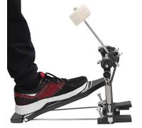 Bass Drum Pedal, Heavy Duty Single Drum Foot Pedal Beater with Quick Response Aluminium Alloy Chain Drive Kick Drum Practice Pedal, Black
