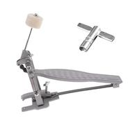 Bass Drum Pedal Professional Aluminum Alloy Portable Single Foot Kick Kick Drum Pedal for Performance Electronic Drums, Argent