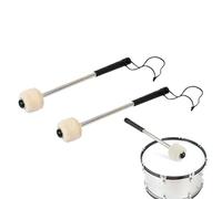 Bass Drum Sticks, 1 Pair Felt Stainless Steel Accessory, Marching Band Drum Sticks, for Performance Rehearsal Classroom Students Beginners Professionals