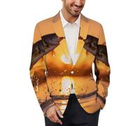 Bass Fish Fishing Men's Suits Jacket Slim Fit Coats Work Jackets Casual Party Outfit Tops 6XL