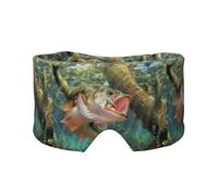 Bass Fish Jumping Hook, Full Eye Covers Light Blocking Eye Mask Sleep Eye and Ear Muffs