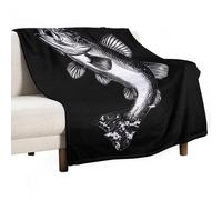 Bass Fish Lightweight Throw Blanket for Bed Couch Soft Flannel Blankets Large Warm Plush Throws 30"x40"