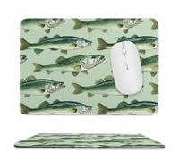 Bass Fish Mousepad with Stitched Edges