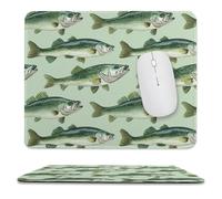 Bass Fish Mousepad with Stitched Edges