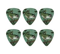 Bass Fish Swimming in River Novelty Guitar Picks Medium Gauge - Set of 6