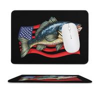 Bass Fish U.S.A. Flag Mousepad with Stitched Edges