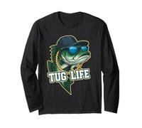 Bass Fishing Angler Tug Life Fisher Long Sleeve T-Shirt