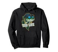 Bass Fishing Angler Tug Life Fisher Pullover Hoodie