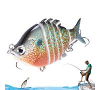 Bass Fishing Bait, Walleye Fishing Lures, Multi-Joints Fish Swimming Baits with Hooks, Colourful Fishing Accessories, Slow Sinking Baits for All Water Layers