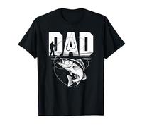 Bass Fishing Dad Hooked on Fish Papa Fisherman Lake Lovers T-Shirt