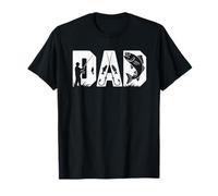 Bass Fishing Dad Hooked on Fish Papa Fisherman Lake Lovers T-Shirt