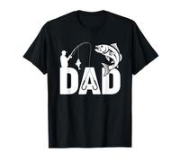 Bass Fishing Dad Hooked on Fish Papa Fisherman Lake Lovers T-Shirt