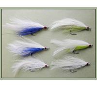 Bass Fishing Flies, 6 Pack Mixed Colour Deceivers, Size 2/0, Fly Fishing,