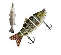 Bass Fishing Lures, 6 Part Segmented Body - Hard Lures for Lake, for Beginner Fishermen, Trout, Catfish, Boat, Trolling, Pond Lake,