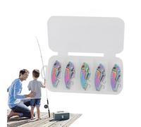 Bass Fishing Lures, Realistic Bass Fishing Lures - 5 Pieces Glitter Small Freshwater Fishing Lures, Realistic Flip-Mouth Lures with Storage Box, Double Hook for Fishing