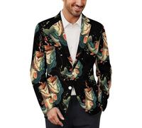 Bass Fishing Men's Suits Jacket Slim Fit Coats Work Jackets Casual Party Outfit Tops S