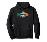 Bass - Fishing - Mountain - Nature - Outdoor Pullover Hoodie