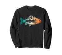 Bass - Fishing - Mountain - Nature - Outdoor Sweatshirt