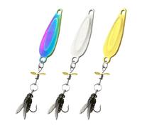 Bass Fishing Spinner BAITS - Sequin LURE Fly Hook with 3D Metal Propeller, 3PCS Swimaits for The Stream Stream Lake Reservoir | Fishing Fishing Meat