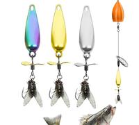 Bass Fishing Spinner BAITS - Sequin LURE Fly Hook with 3D Metal Propeller, 3PCS Swimaits for The Stream Stream Lake Reservoir | Fishing Fishing Meat
