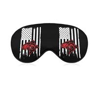 Bass Flag Fishing Fisher Sleep Mask Soft Blindfold Portable Eye Mask with Adjustable Strap for Men Women